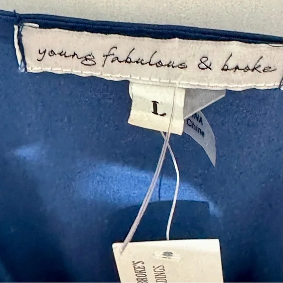 Young Fabulous & Broke NWT Wrap Royal Jewel Blue Mini V-Neck Mini Dress - Picture 8 of 16